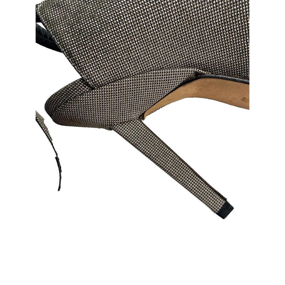 New CALVIN KLEIN COLLECTION Silver Slingback Pumps SHOES 37 / 7 - Picture 2 of 9